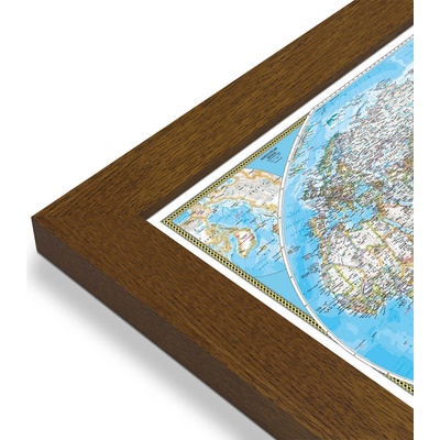 National Geographic Svět - nástěnná mapa Pacific Classic 112 x 76 cm Varianta: mapa v dřevěném rámu, Provedení: Pegi tmavý ořech