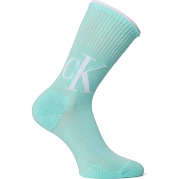 Image 1 of Calvin Klein Чорапи Calvin Klein Women's 2 Pack Logo Crew Socks - Turquoise/White