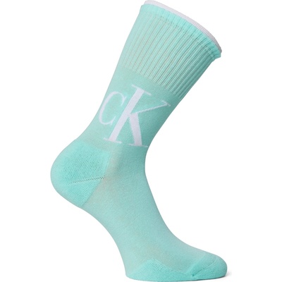 Calvin Klein Чорапи Calvin Klein Women's 2 Pack Logo Crew Socks - Turquoise/White