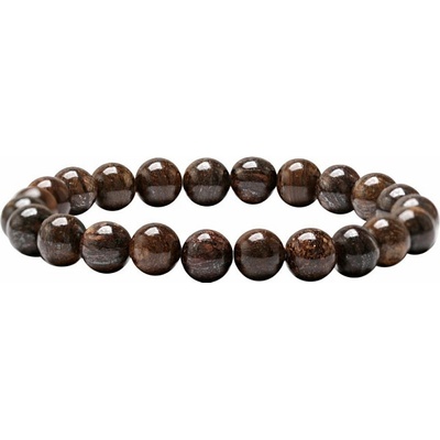 Nefertitis Bronzit náramek z korálků AA kvalita 8 mm NF63187 obvod 18 až 21 cm