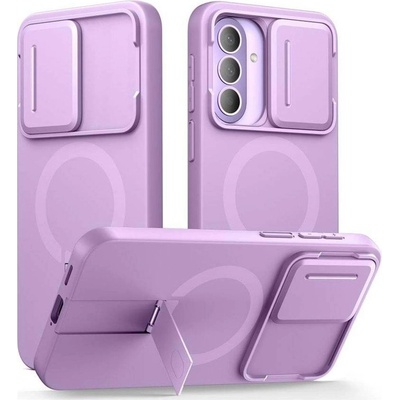Tech-Protect Magsafe Калъф с Капак за Камера и Стойка за Samsung A57, Tech-Protect Kevlar Aura Case, Лилав (5906302309139)
