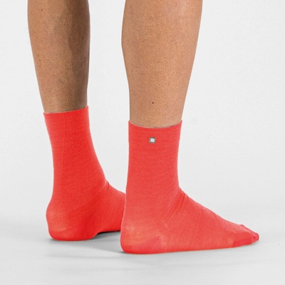 Sportful zimné cyklistické ponožky Matchy Wool dámske červený grepfruit