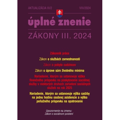 Aktualizácia III/2 2024 – Zákonník práce a zamestnávanie