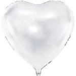 Party Deco Фолиев Балон Сърце, Бял, 60 см (fb23m-008)