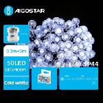 Aigostar - LED външен гирлянд 50xLED/3xAA/8 функции 5, 3 м IP44 студено бяло (AI1158)