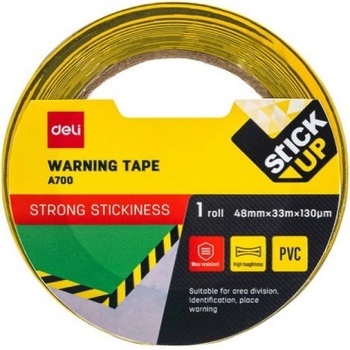 Сигнална лента Deli А700 жълто-черна 48/33м