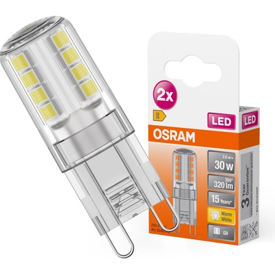 Osram LED žiarovka PIN30 2,6 W G9 2700 K teplá biela číra