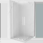 Mexen Velar Duo плъзгаща се душ кабина 100 x 100 см, матирано стъкло, бяла - 871-100-100-32-20 (871-100-100-32-20)