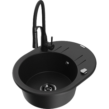 Mexen Kevin гранитна мивка с 1 отделение с отцедник и кухненски смесител (6517-77-73450-70-B)