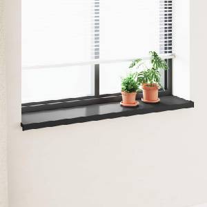 vidaXL Перваз за прозорец Черен с дървесен фибър 120 x 30 x 4, 5 см ПВЦ (42046859)