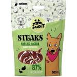 VetExpert Mr. Bandit STEAKS Rabbit with duck - лакомство за кучета, заешко и патешко месо с ароматна треска, 500 гр - Полша
