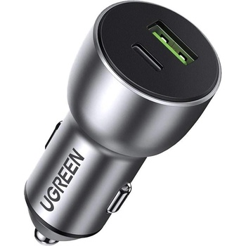 UGREEN CD213 USB-C & USB-A 36W Fast Car Charger - зарядно за кола с USB-A и USB-C изходи с технология за бързо зареждане (сив)