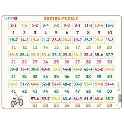 Larsen - Пъзел: Образователен - Математически, Изваждане - 81 части, голям