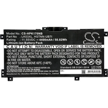 Cameron Sino Батерия за лаптоп HP Envy 17-AE010NC, Envy X360 15-BP008UR HSTNN-UB71 LiIon 11.55V 4400 mAh CAMERON SINO (CS-HPK170NB)