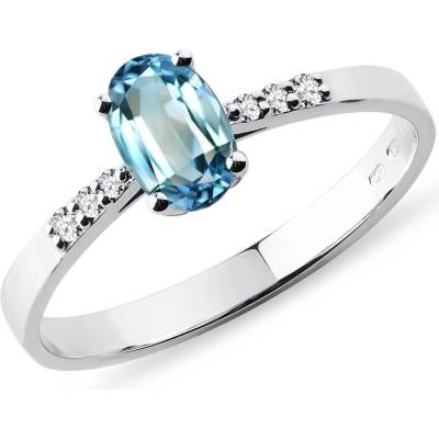 Klenota Zlatý prsteň s topásom a diamantmi k0297042