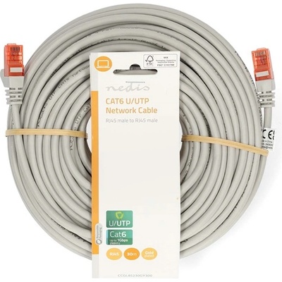 Nedis CCGL85230GY300 UTP Cat6 пач кабел, RJ45 с позлатени контакти, дължина 30 м (CCGL85230GY300)