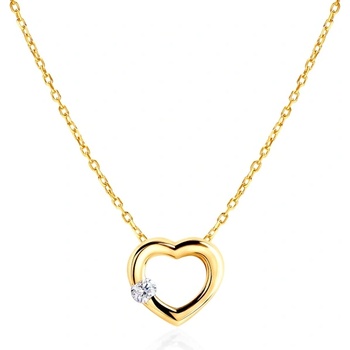 SAVICKI колие със сърце Savicki: злато. диамант