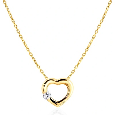SAVICKI колие със сърце Savicki: злато. диамант