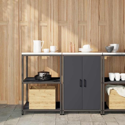 vidaXL Комплект за кухненско съхранение HATTEM 2 pcs Антрацит (3392689)