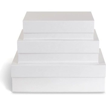 Bigso Декоративни бели картонени кутии за съхранение в комплект от 3 бр. с капаци 42, 5x29, 5x13 cm Kian Paper Laminate - Bigso (123345533-99)