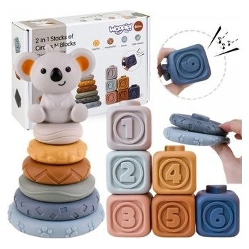 Woopie Sada gumových pyramidových bloků 3v1 Medvídek