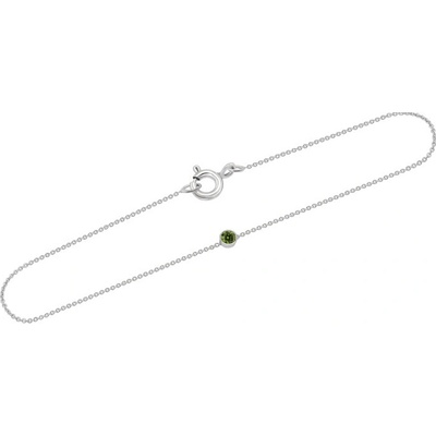 Eppi platinový minimalistický se zeleným diamantem Zared BR41334