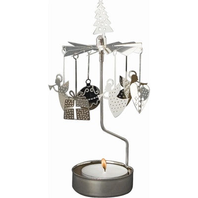 Pluto Design Rotující svícen Christmas Silver stříbrná barva kov