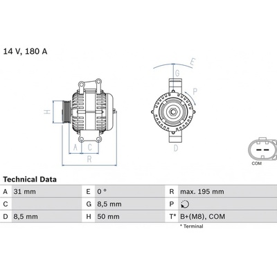 Alternátor BOSCH 0 986 081 910