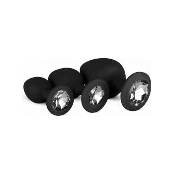 Boss of Toys EasyToys Silicone Anal Trainer Set with Decorative Gem Black 3 pcs