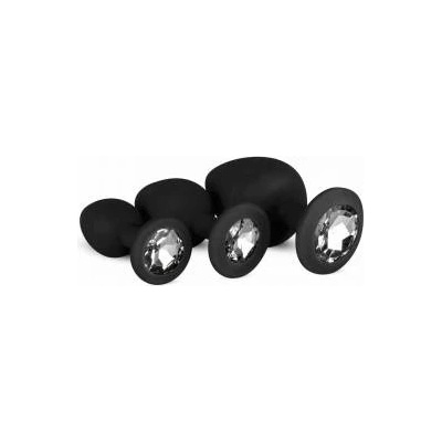 Boss of Toys EasyToys Silicone Anal Trainer Set with Decorative Gem Black 3 pcs