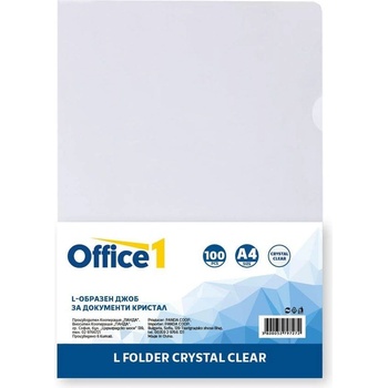 Office1 Джоб за документи, l-образен, a4, 90 микрона, кристал, 100 б (1070160096)
