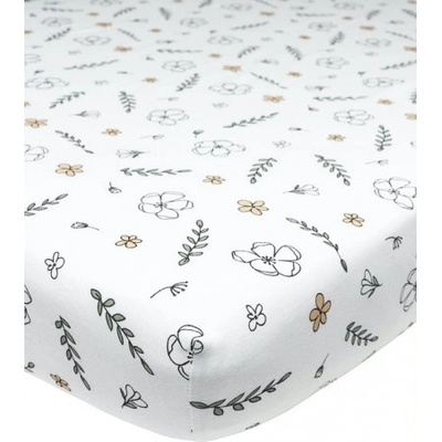 Meyco žerzejové prostěradlo GOTS floral 70x140x150