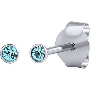 Silvego Strieborné náušnice kôstky Malia s modrými Swarovski Zirconia 2 mm ZT825042EBSW