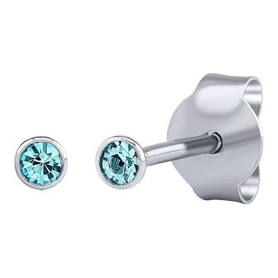 Silvego Strieborné náušnice kôstky Malia s modrými Swarovski Zirconia 2 mm ZT825042EBSW