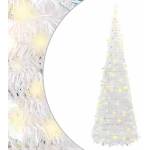 vidaXL Изскачаща изкуствена коледна елха 100 LED светлини бяла 150 см (357753)