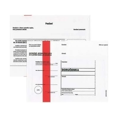 Krkonošské obálky Obálky C5 s doručenkou, vytrhovací okénko - s červeným pruhem / 1000 ks 214931
