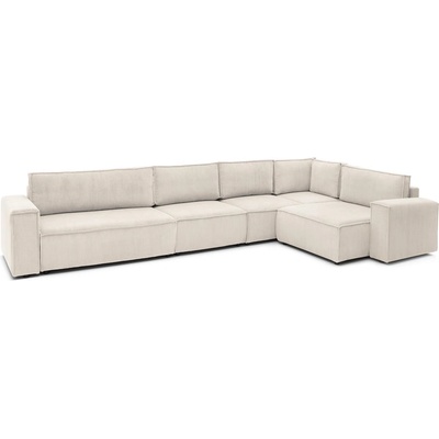Bobochic Кремав ъглов диван от велур, десен ъгъл Nihad modular - Bobochic Paris (101204)