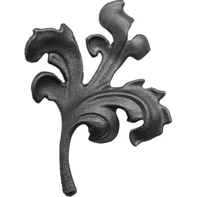 PSG Ozdobný list pro kovaný plot, bránu, zábradlí a mříže 52.018, 155x140 x 4 mm, pravý