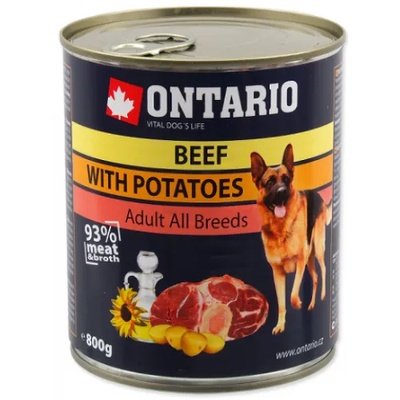 ONTARIO Can Beef, Potatoes, Sunflower Oil - консерва за куче с говеждо месо, картофи 800 гр, Чехия 214-2104