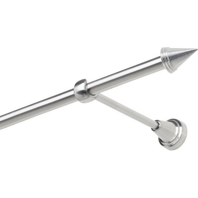 OK-GarnýžeCZ Garnýž kovová jednořadá 19mm Hrot nerez 180 cm do stěny / na tunýlek - bez kroužků