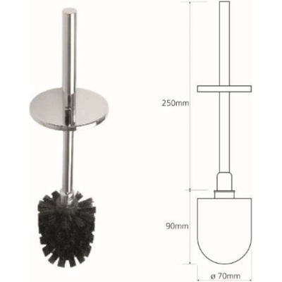 Bemeta Omega Náhradní WC kartáč s rukojetí a krytkou pro 102313067 vrut + černý kartáč 131567054