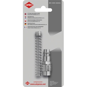 Airpress Фитинги за спирален маркуч 8 x 5 mm, тапа с пружина в блистер 4304442 (4304442)