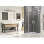 SanSwiss Полукръгла душ кабина с плъзгащи се врати SanSwiss Ocelia 80x80 см (OCER550805007)