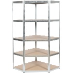 Carmen Ъглов метален стелаж Carmen CR-1019 - 180x90x45 см, до 275 кг на рафт - цинк - mebeli-nikol