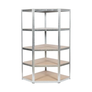 Carmen Ъглов метален стелаж Carmen CR-1019 - 180x90x45 см, до 275 кг на рафт - цинк - mebeli-nikol