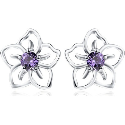 Olivie strieborné náušnice VIOLET 4679