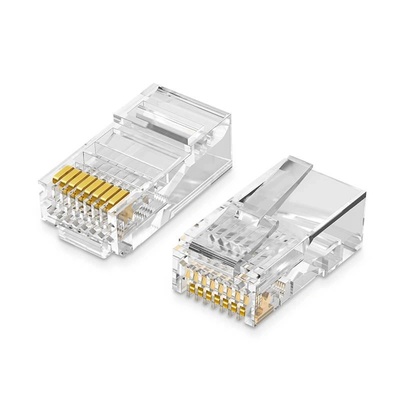 UGREEN Комплект от 100 x RJ45 8P8C щепсела (UTP Cat. 5 / Cat. 5e), NW110, прозрачни (UG50246)