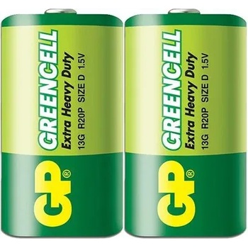 GP Batteries Цинк карбонова батерия GP Greencell 13G-S2, R20, 2 бр. в опаковка / shrink, 1.5V (GP-BM-13G-S2)