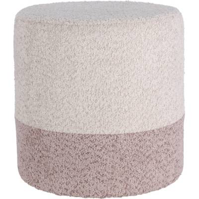 Home Styling Collection Kulatý čalouněný puf ve dvou barvách, boucle, 34 × 35 cm, béžový