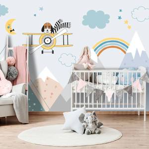 Art Gift Decor Фототапет за детска стая - Куче в самолет